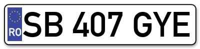 Placuta inmatriculare numar auto  SB-407-GYE, SB 407 GYE, SB407GYE