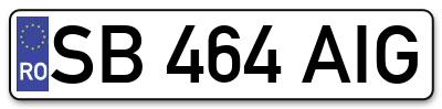 Placuta inmatriculare numar auto  SB-464-AIG, SB 464 AIG, SB464AIG