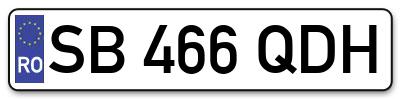 Placuta inmatriculare numar auto  SB-466-QDH, SB 466 QDH, SB466QDH