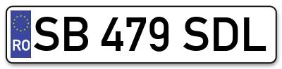 Placuta inmatriculare numar auto  SB-479-SDL, SB 479 SDL, SB479SDL