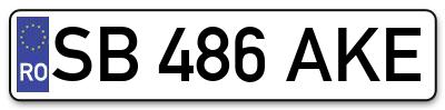 Placuta inmatriculare numar auto  SB-486-AKE, SB 486 AKE, SB486AKE
