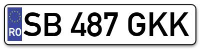 Placuta inmatriculare numar auto  SB-487-GKK, SB 487 GKK, SB487GKK