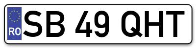 Placuta inmatriculare numar auto  SB-49-QHT, SB 49 QHT, SB49QHT