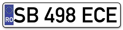 Placuta inmatriculare numar auto  SB-498-ECE, SB 498 ECE, SB498ECE