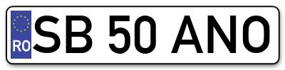 Placuta inmatriculare numar auto  SB-50-ANO, SB 50 ANO, SB50ANO