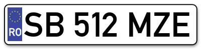 Placuta inmatriculare numar auto  SB-512-MZE, SB 512 MZE, SB512MZE