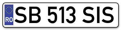 Placuta inmatriculare numar auto  SB-513-SIS, SB 513 SIS, SB513SIS