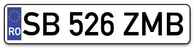 Placuta inmatriculare numar auto  SB-526-ZMB, SB 526 ZMB, SB526ZMB