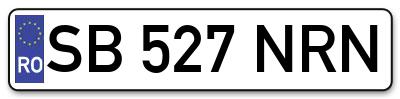 Placuta inmatriculare numar auto  SB-527-NRN, SB 527 NRN, SB527NRN