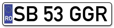 Placuta inmatriculare numar auto  SB-53-GGR, SB 53 GGR, SB53GGR