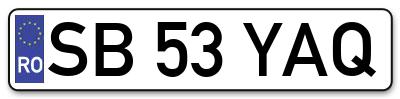 Placuta inmatriculare numar auto  SB-53-YAQ, SB 53 YAQ, SB53YAQ