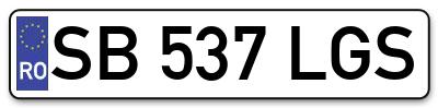 Placuta inmatriculare numar auto  SB-537-LGS, SB 537 LGS, SB537LGS