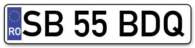 Placuta inmatriculare numar auto  SB-55-BDQ, SB 55 BDQ, SB55BDQ
