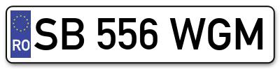 Placuta inmatriculare numar auto  SB-556-WGM, SB 556 WGM, SB556WGM