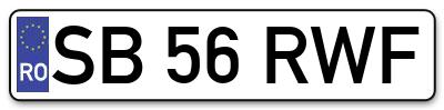 Placuta inmatriculare numar auto  SB-56-RWF, SB 56 RWF, SB56RWF