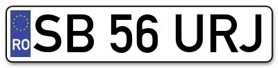 Placuta inmatriculare numar auto  SB-56-URJ, SB 56 URJ, SB56URJ