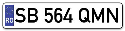 Placuta inmatriculare numar auto  SB-564-QMN, SB 564 QMN, SB564QMN