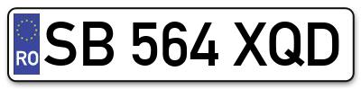 Placuta inmatriculare numar auto  SB-564-XQD, SB 564 XQD, SB564XQD