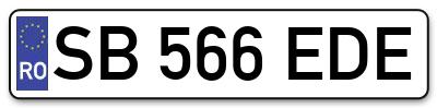 Placuta inmatriculare numar auto  SB-566-EDE, SB 566 EDE, SB566EDE