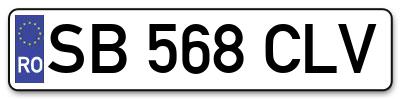 Placuta inmatriculare numar auto  SB-568-CLV, SB 568 CLV, SB568CLV