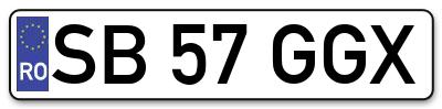Placuta inmatriculare numar auto  SB-57-GGX, SB 57 GGX, SB57GGX