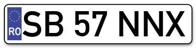 Placuta inmatriculare numar auto  SB-57-NNX, SB 57 NNX, SB57NNX