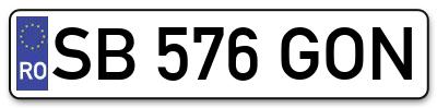 Placuta inmatriculare numar auto  SB-576-GON, SB 576 GON, SB576GON