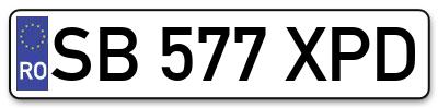 Placuta inmatriculare numar auto  SB-577-XPD, SB 577 XPD, SB577XPD