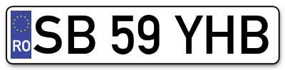 Placuta inmatriculare numar auto  SB-59-YHB, SB 59 YHB, SB59YHB