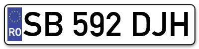 Placuta inmatriculare numar auto  SB-592-DJH, SB 592 DJH, SB592DJH
