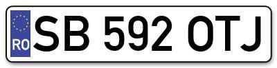 Placuta inmatriculare numar auto  SB-592-OTJ, SB 592 OTJ, SB592OTJ