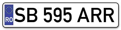 Placuta inmatriculare numar auto  SB-595-ARR, SB 595 ARR, SB595ARR