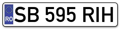 Placuta inmatriculare numar auto  SB-595-RIH, SB 595 RIH, SB595RIH