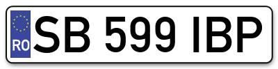 Placuta inmatriculare numar auto  SB-599-IBP, SB 599 IBP, SB599IBP