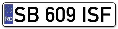 Placuta inmatriculare numar auto  SB-609-ISF, SB 609 ISF, SB609ISF