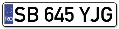 Placuta inmatriculare numar auto  SB-645-YJG, SB 645 YJG, SB645YJG