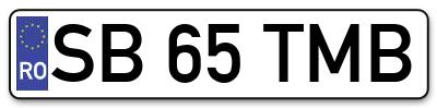 Placuta inmatriculare numar auto  SB-65-TMB, SB 65 TMB, SB65TMB