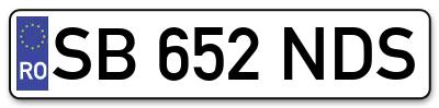 Placuta inmatriculare numar auto  SB-652-NDS, SB 652 NDS, SB652NDS