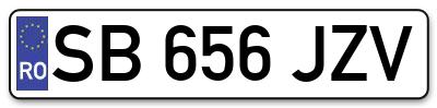 Placuta inmatriculare numar auto  SB-656-JZV, SB 656 JZV, SB656JZV