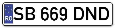 Placuta inmatriculare numar auto  SB-669-DND, SB 669 DND, SB669DND