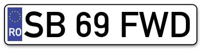 Placuta inmatriculare numar auto  SB-69-FWD, SB 69 FWD, SB69FWD