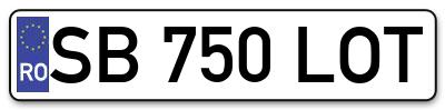 Placuta inmatriculare numar auto  SB-750-LOT, SB 750 LOT, SB750LOT
