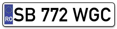 Placuta inmatriculare numar auto  SB-772-WGC, SB 772 WGC, SB772WGC