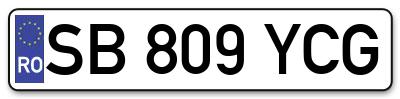 Placuta inmatriculare numar auto  SB-809-YCG, SB 809 YCG, SB809YCG