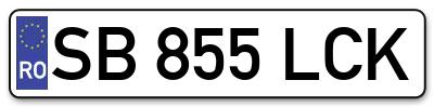Placuta inmatriculare numar auto  SB-855-LCK, SB 855 LCK, SB855LCK