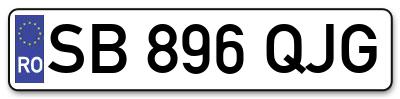 Placuta inmatriculare numar auto  SB-896-QJG, SB 896 QJG, SB896QJG