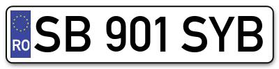 Placuta inmatriculare numar auto  SB-901-SYB, SB 901 SYB, SB901SYB