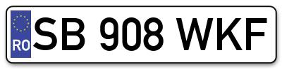 Placuta inmatriculare numar auto  SB-908-WKF, SB 908 WKF, SB908WKF