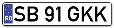 Placuta inmatriculare numar auto  SB-91-GKK, SB 91 GKK, SB91GKK