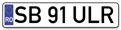 Placuta inmatriculare numar auto  SB-91-ULR, SB 91 ULR, SB91ULR